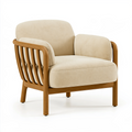 Fauteuil 76 x 78 x 82 cm en bois et tissu beige style contemporain