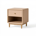Table de chevet 45 x 40 x 55 cm en bois beige avec tiroir et niche style scandinave